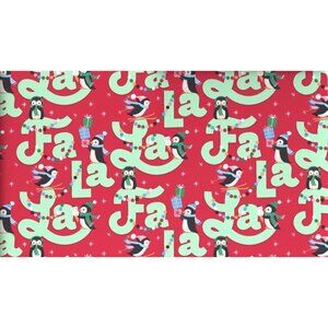 Hallmark Wrapping Paper Christmas Penguins Fa La La Red 35 sq ft Roll Holiday